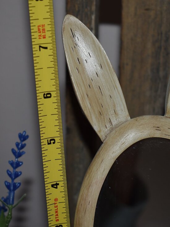 Small Bunny Rabbit Ears Mirror Whimsical Cottage Decor - Picture 2 of 8